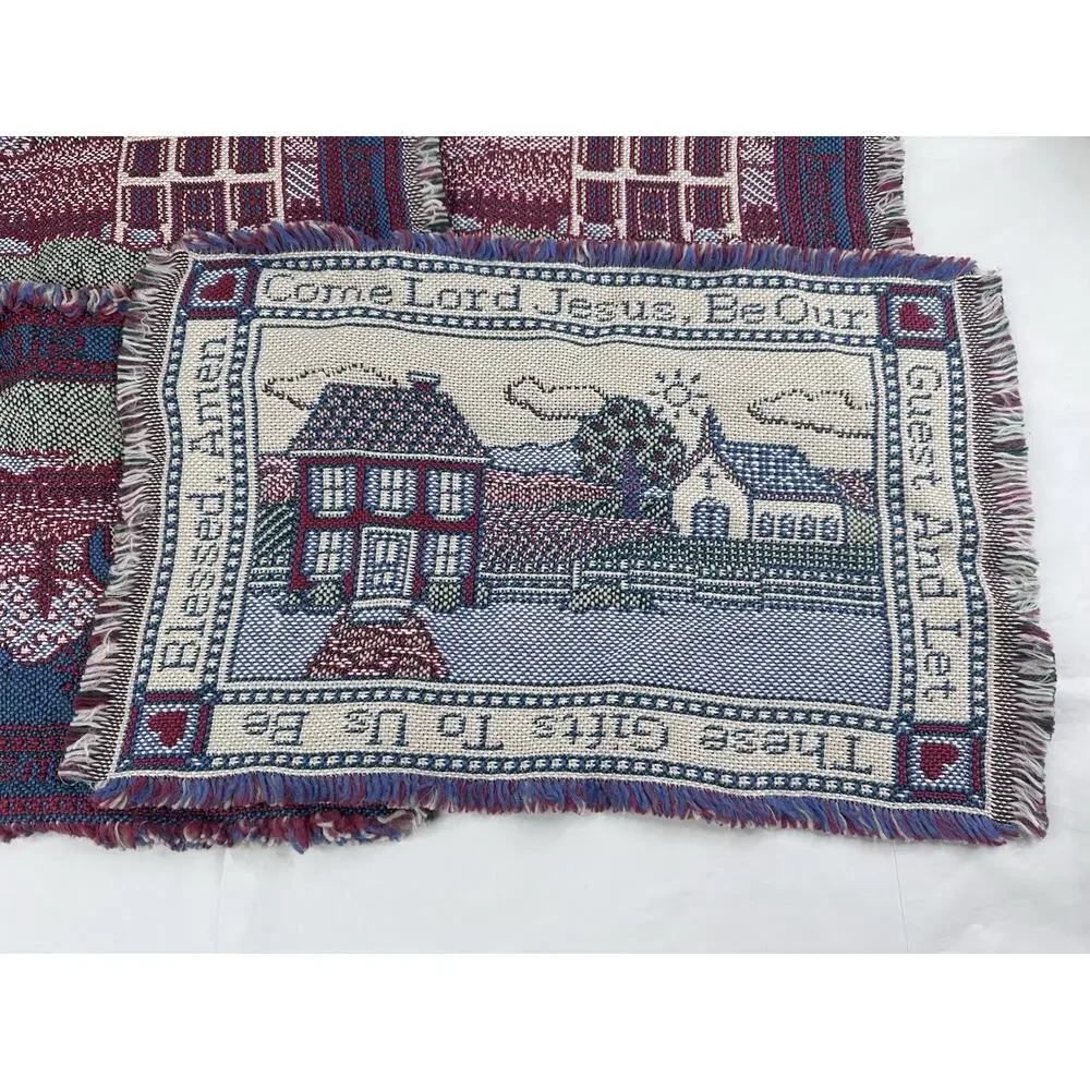 Tapestry Placemats Come Lord Jesus, Be Our Guest Farmhouse Country Decor